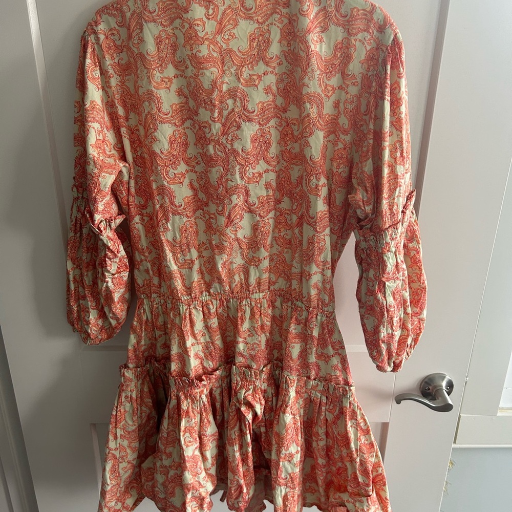 Lusana Lucia Dress – Bohemian Paisley Midi with V-Neck - Picture 6 of 6